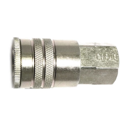 Interstate Pneumatics 3/8 Inch Industrial Steel Coupler x 1/4 Inch Female NPT CH640